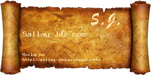 Sallay János névjegykártya
