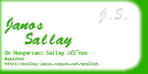 janos sallay business card